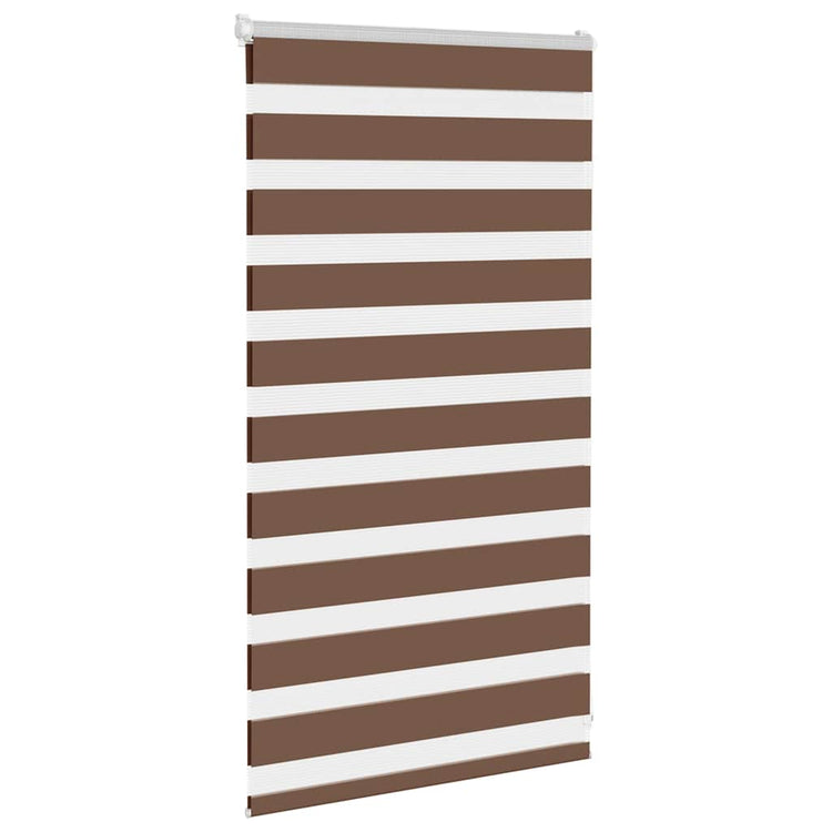 Vidaxl Zebra Roller Blind 85x100 cm Staubbreite 80,9 cm Polyesterbraun