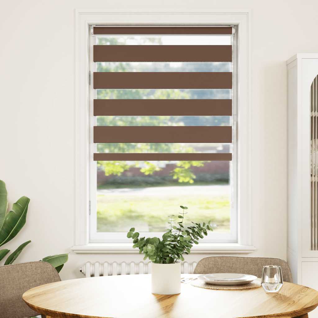 Vidaxl Zebra Roller Blind 90x100 cm Staubbreite 85,9 cm Polyesterbraun