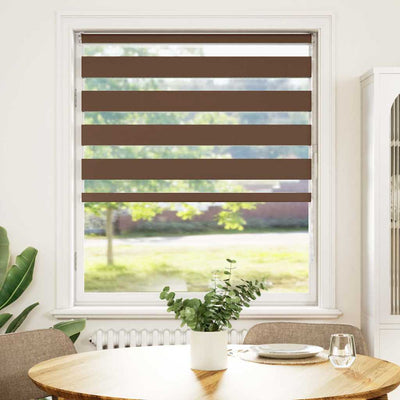 Vidaxl Zebra Roller Blind 95x100 cm Stoffbreite 90,9 cm Polyesterbraun