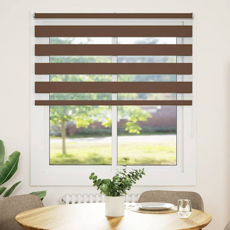 Vidaxl Zebra Roller Blind 135x100 cm Stoffbreite 130,9 cm Polyesterbraun