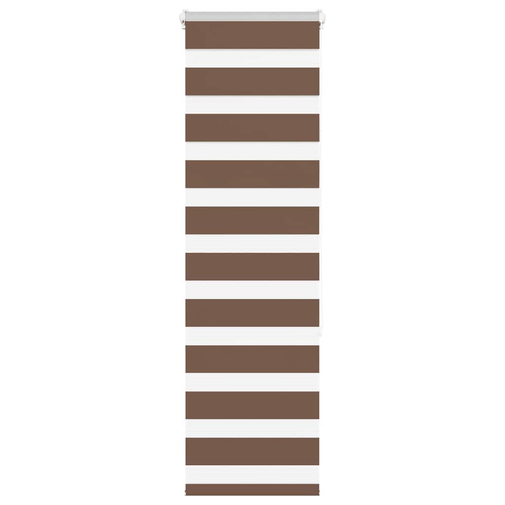 Vidaxl Zebra Roller Blind 45x150 cm Staubbreite 40,9 cm Polyesterbraun