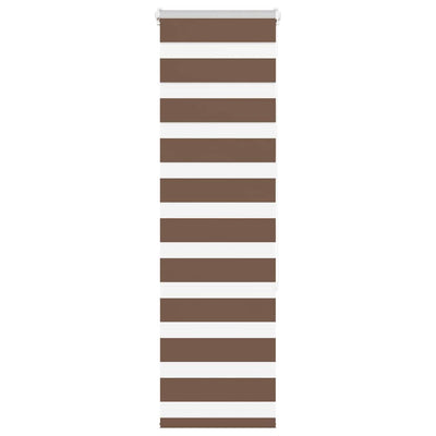 Vidaxl Zebra Roller Blind 45x150 cm Staubbreite 40,9 cm Polyesterbraun