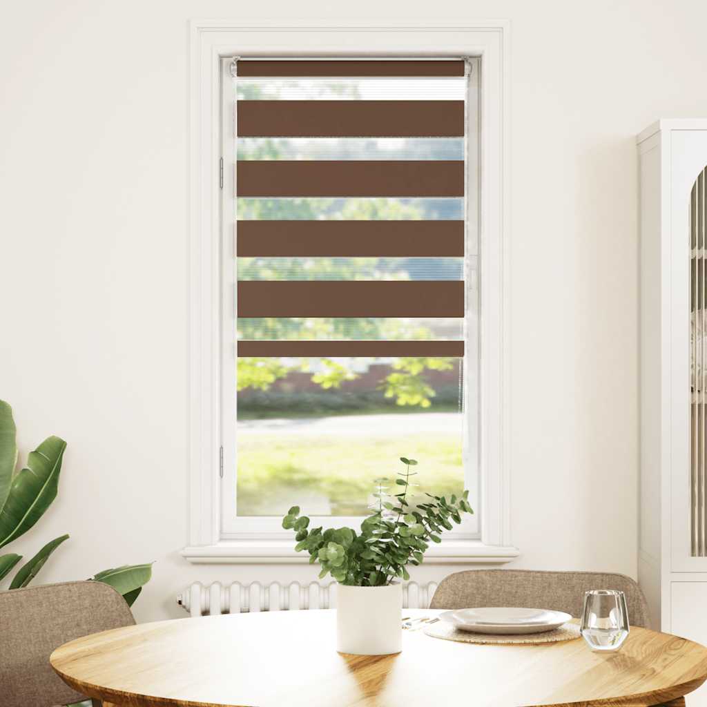 Vidaxl Zebra Roller Blind 55x150 cm Staubbreite 50,9 cm Polyesterbraun