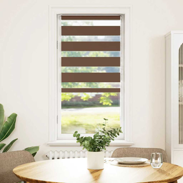 Vidaxl Zebra Roller Blind 60x150 cm Staubbreite 55,9 cm Polyesterbraun