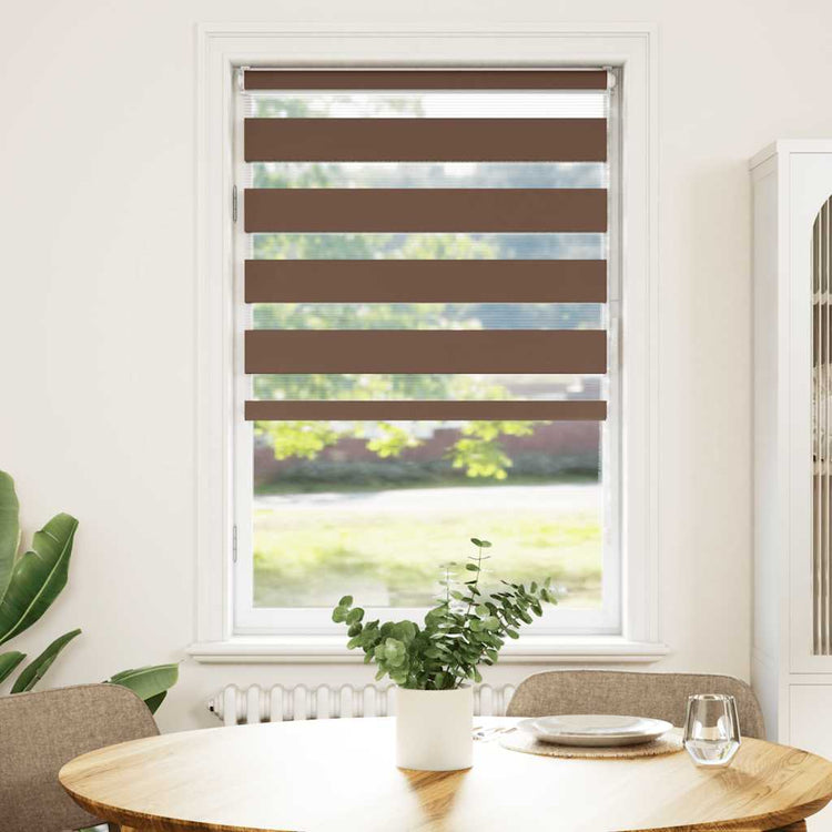 Vidaxl Zebra Roller Blind 80x150 cm Staubbreite 75,9 cm Polyesterbraun