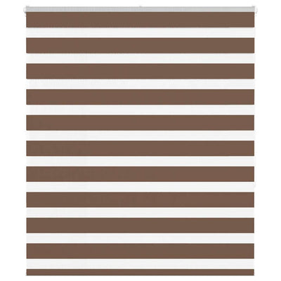 Vidaxl Zebra Roller Blind 125x150 cm Stoffbreite 120,9 cm Polyesterbraun