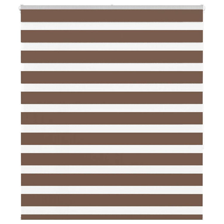 Vidaxl Zebra Roller Blind 135x150 cm Staubbreite 130,9 cm Polyesterbraun