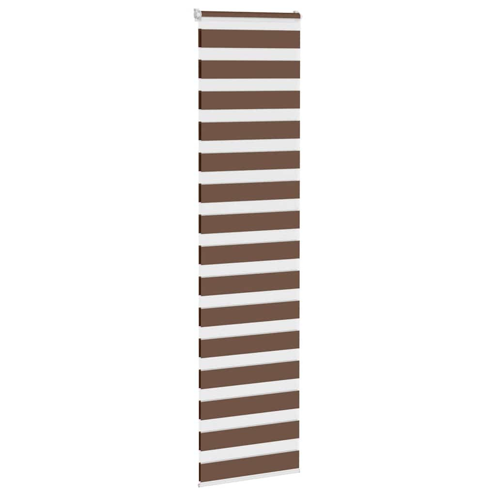 Vidaxl Zebra Roller Blind 60x200 cm Staubbreite 55,9 cm Polyesterbraun