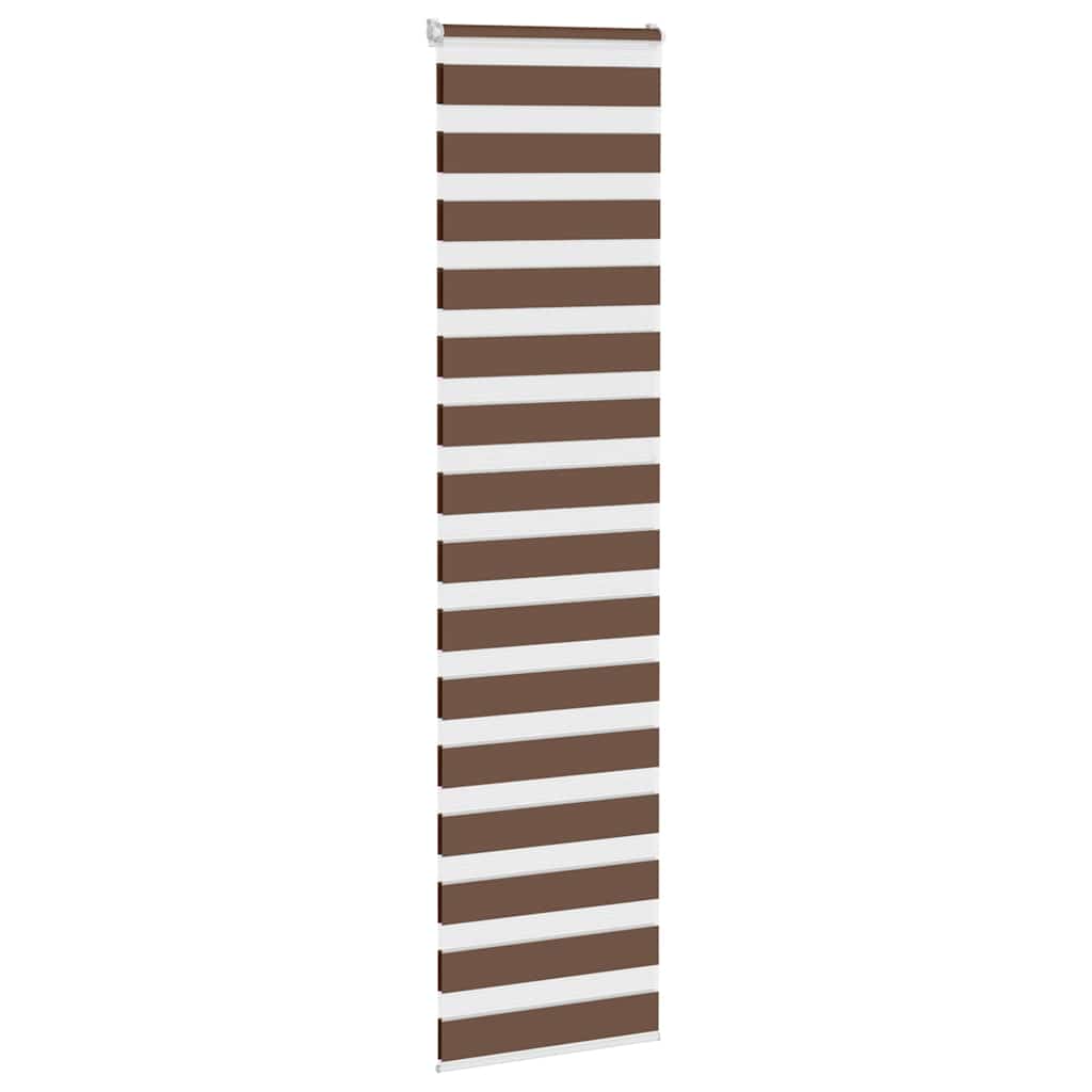 Vidaxl Zebra Roller Blind 65x200 cm Staubbreite 60,9 cm Polyesterbraun