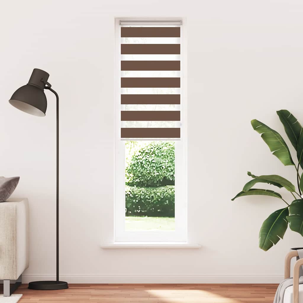 Vidaxl Zebra Roller Blind 65x230 cm Stoffbreite 60,9 cm Polyesterbraun