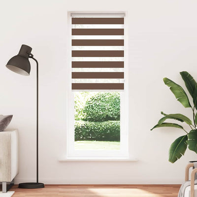 Vidaxl Zebra Roller Blind 75x230 cm Stoffbreite 70,9 cm Polyesterbraun