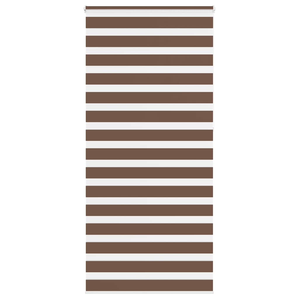 Vidaxl Zebra Roller Blind 100x230 cm Staubbreite 95,9 cm Polyesterbraun