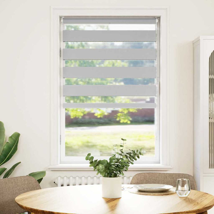 Vidaxl Zebra Roller Blind 90x100 cm Stoffbreite 85,9 cm hellgrau
