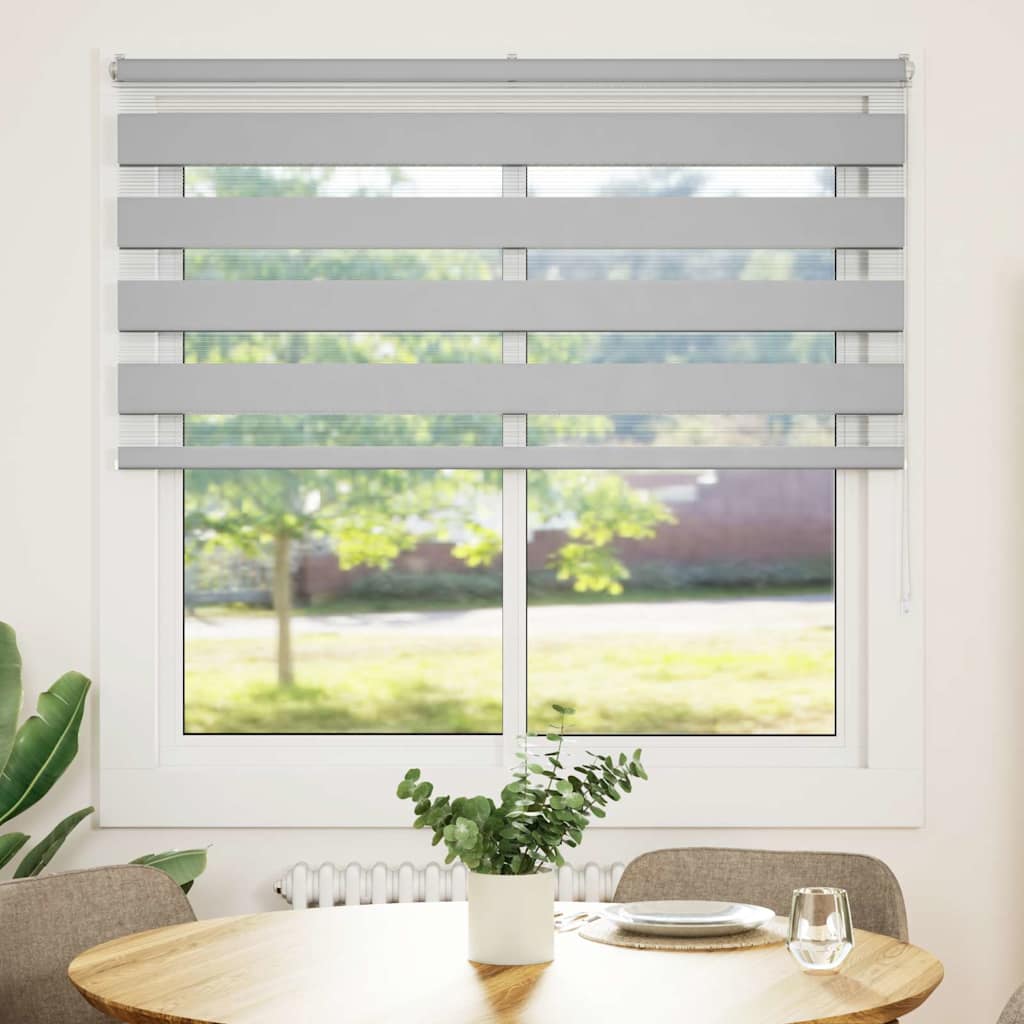 Vidaxl Zebra Roller Blind 145x100 cm Stoffbreite 140,9 cm hellgrau