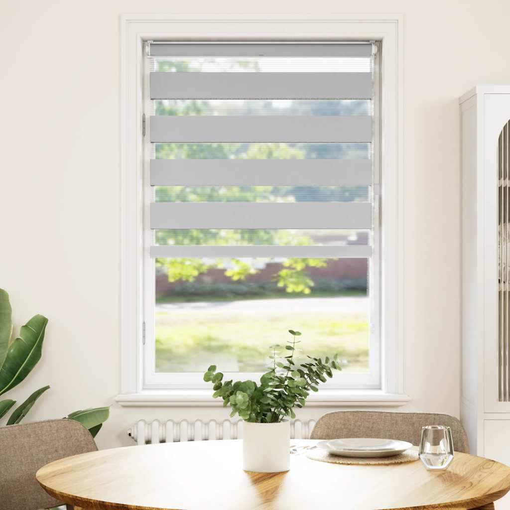 Vidaxl Zebra Roller Blind 80x150 cm Staubbreite 75,9 cm hellgrau