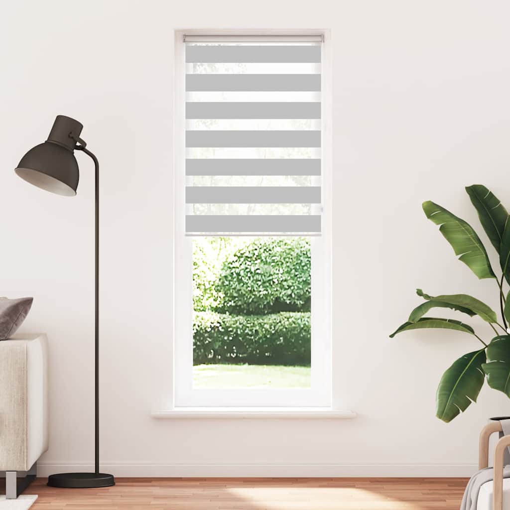 Vidaxl Zebra Roller Blind 90x200 cm Staubbreite 85,9 cm hellgrau