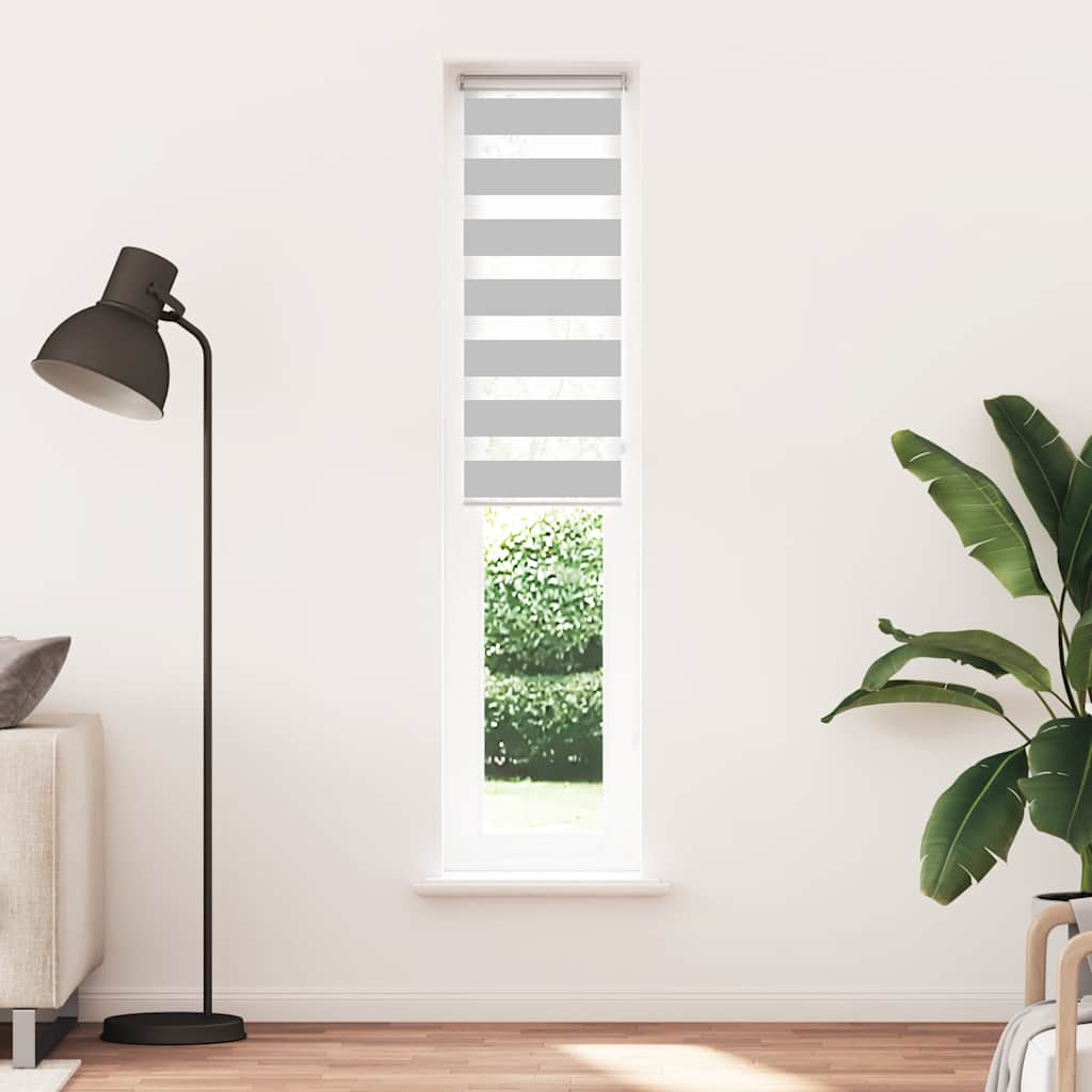 Vidaxl Zebra Roller Blind 50x230 cm Stoffbreite 45,9 cm hellgrau