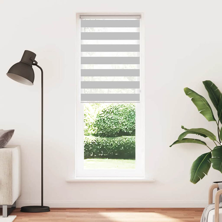 Vidaxl Zebra Roller Blind 90x230 cm Stoffbreite 85,9 cm hellgrau