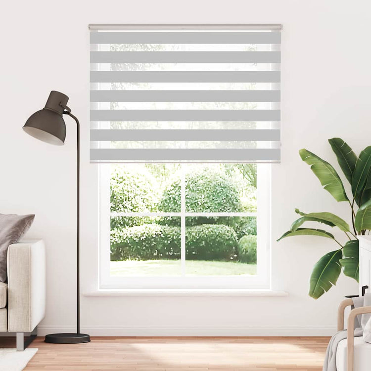 Vidaxl Zebra Roller Blind 135x230 cm Stoffbreite 130,9 cm hellgrau