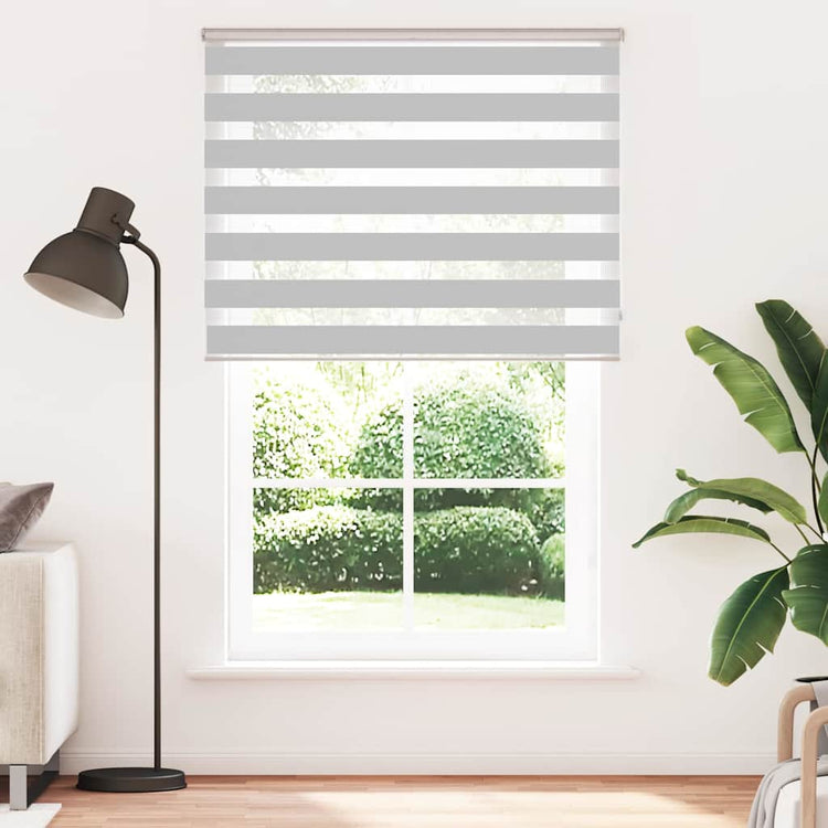 Vidaxl Zebra Roller Blind 145x230 cm Stoffbreite 140,9 cm hellgrau