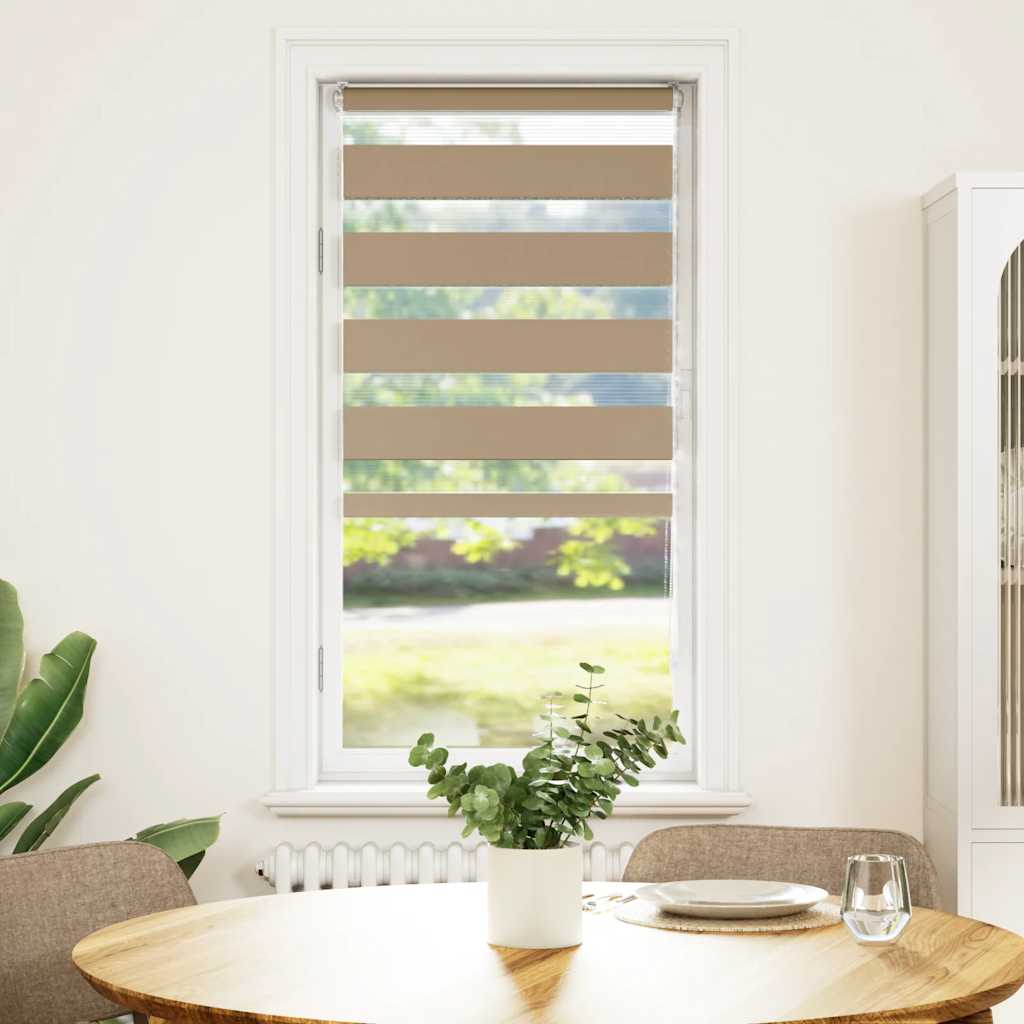 Vidaxl Zebra Blind Sand Braun 65x100 cm Staubbreite 60,9 cm Polyester