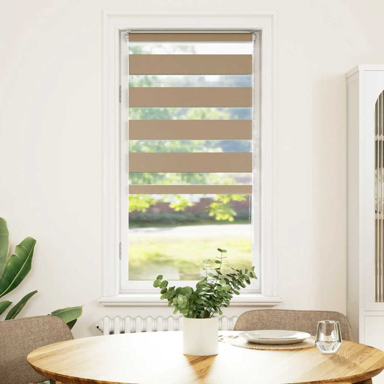 Vidaxl Zebra Blind Sand Braun 65x100 cm Staubbreite 60,9 cm Polyester