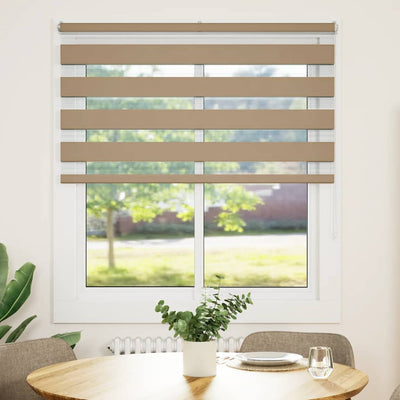 VidaXL Zebrarollo 125x100 cm Stoffbreite 120,9 cm Polyester Sandbraun