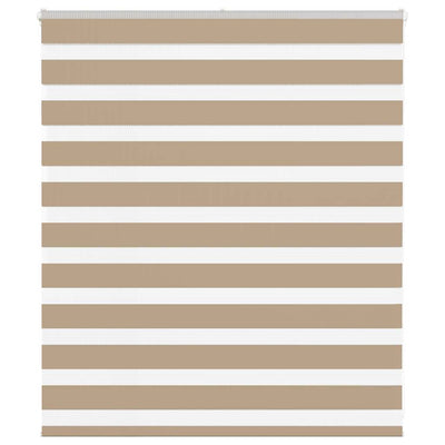 VidaXL Zebrarollo 130x100 cm Stoffbreite 125,9 cm Polyester Sandbraun