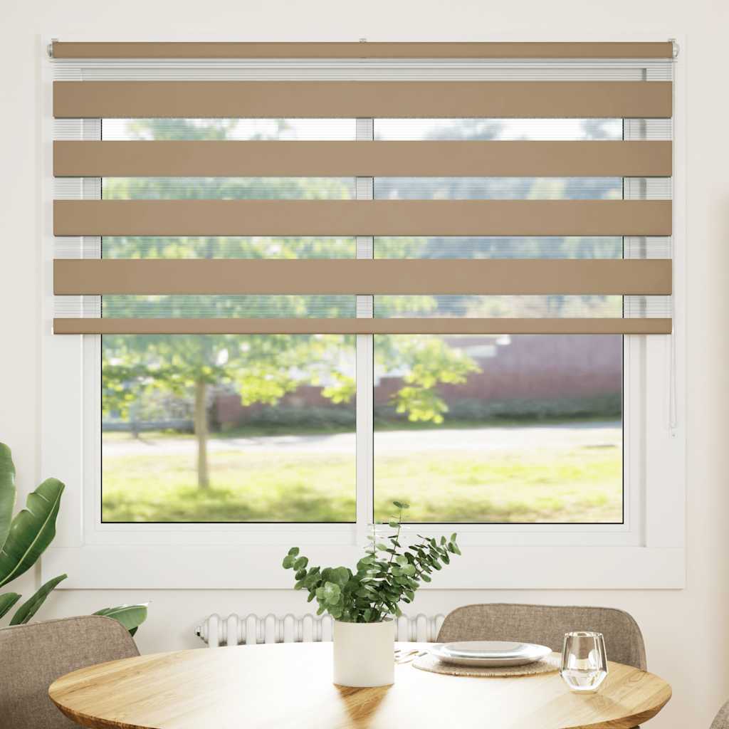 VidaXL Zebrarollo 165x100 cm Stoffbreite 160,9 cm Polyester Sandbraun