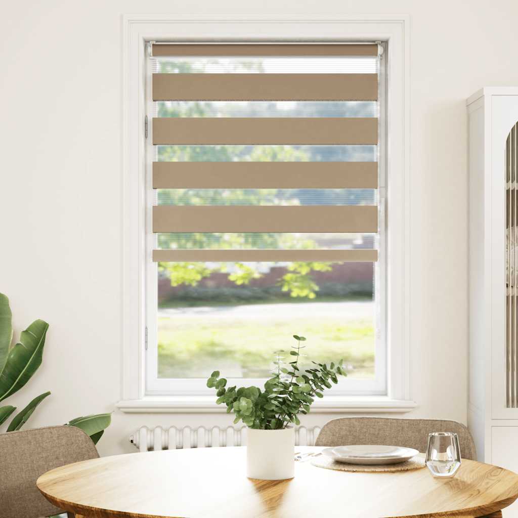 VidaXL Zebrarollo 85x150 cm Stoffbreite 80,9 cm Polyester Sandbraun
