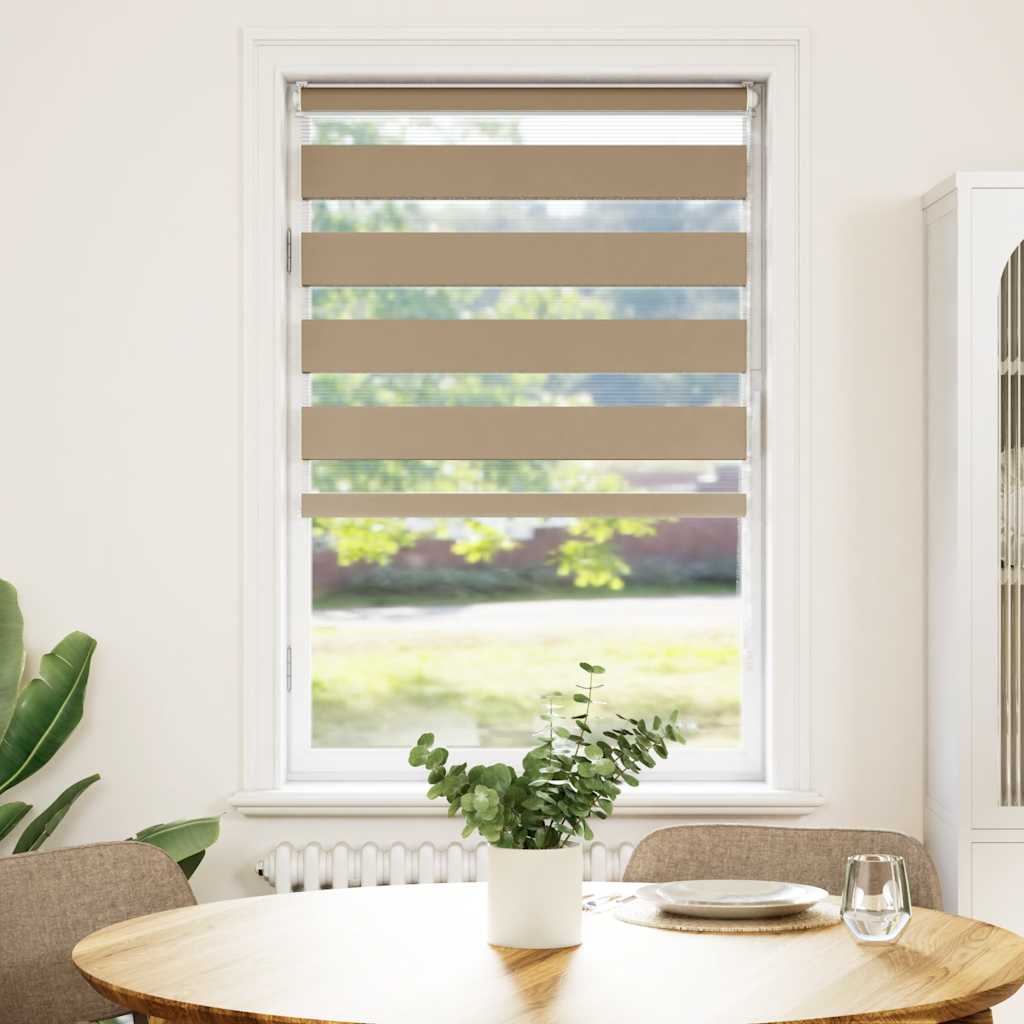VidaXL Zebrarollo 90x150 cm Stoffbreite 85,9 cm Polyester Sandbraun