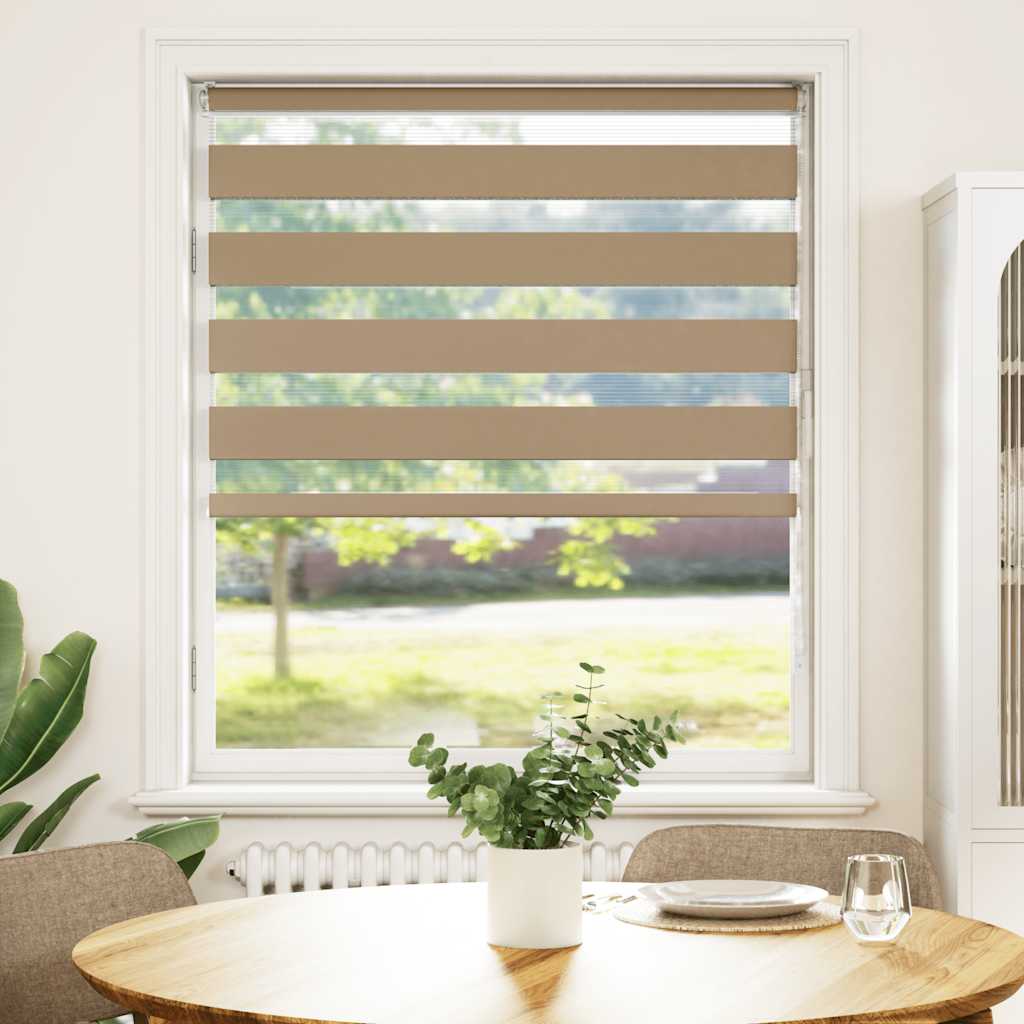 VidaXL Zebrarollo 95x150 cm Stoffbreite 90,9 cm Polyester Sandbraun