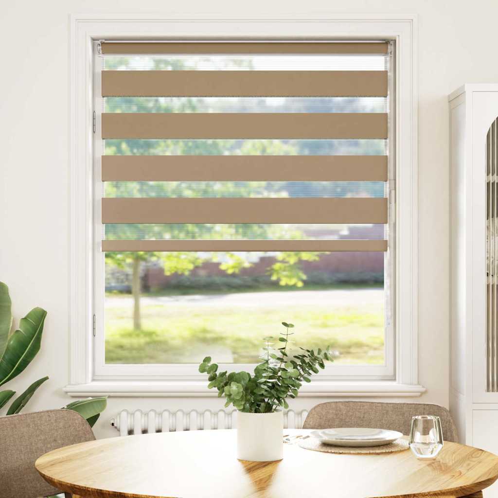 VidaXL Zebrarollo 110x150 cm Stoffbreite 105,9 cm Polyester Sandbraun