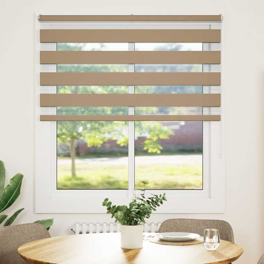 VidaXL Zebrarollo 120x150 cm Stoffbreite 115,9 cm Polyester Sandbraun