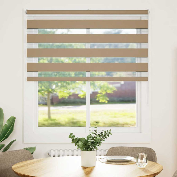 VidaXL Zebrarollo 120x150 cm Stoffbreite 115,9 cm Polyester Sandbraun