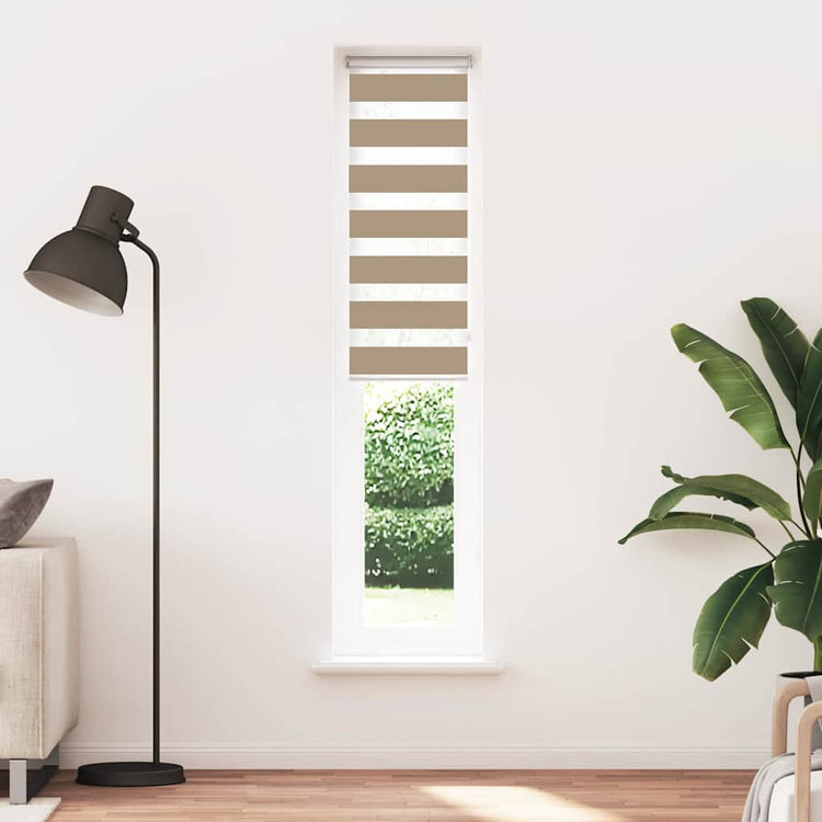Vidaxl Zebra Blind 40x200 cm Staubbreite 35,9 cm Polyester Sandbraun