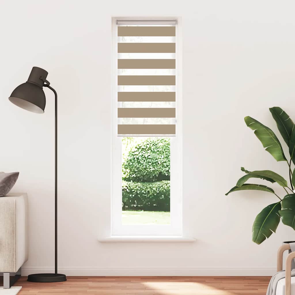 Vidaxl Zebra Blind 55x200 cm Staubbreite 50,9 cm Polyester Sandbraun
