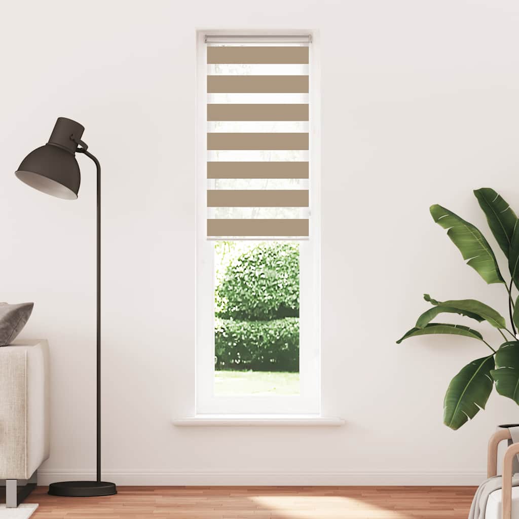 Vidaxl Zebra Blind 65x200 cm Staubbreite 60,9 cm Polyester Sandbraun