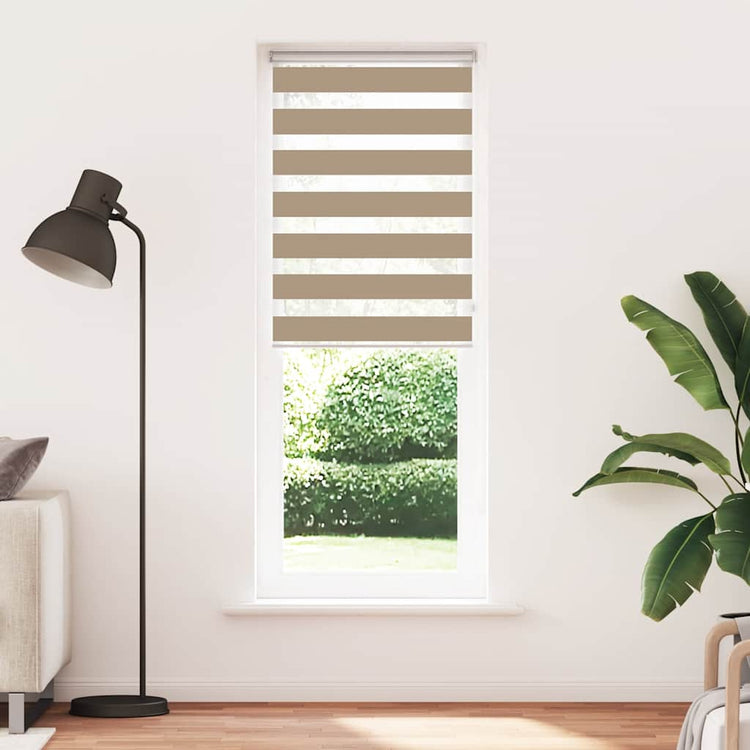 VidaXL Zebrarollo 75x200 cm Stoffbreite 70,9 cm Polyester Sandbraun