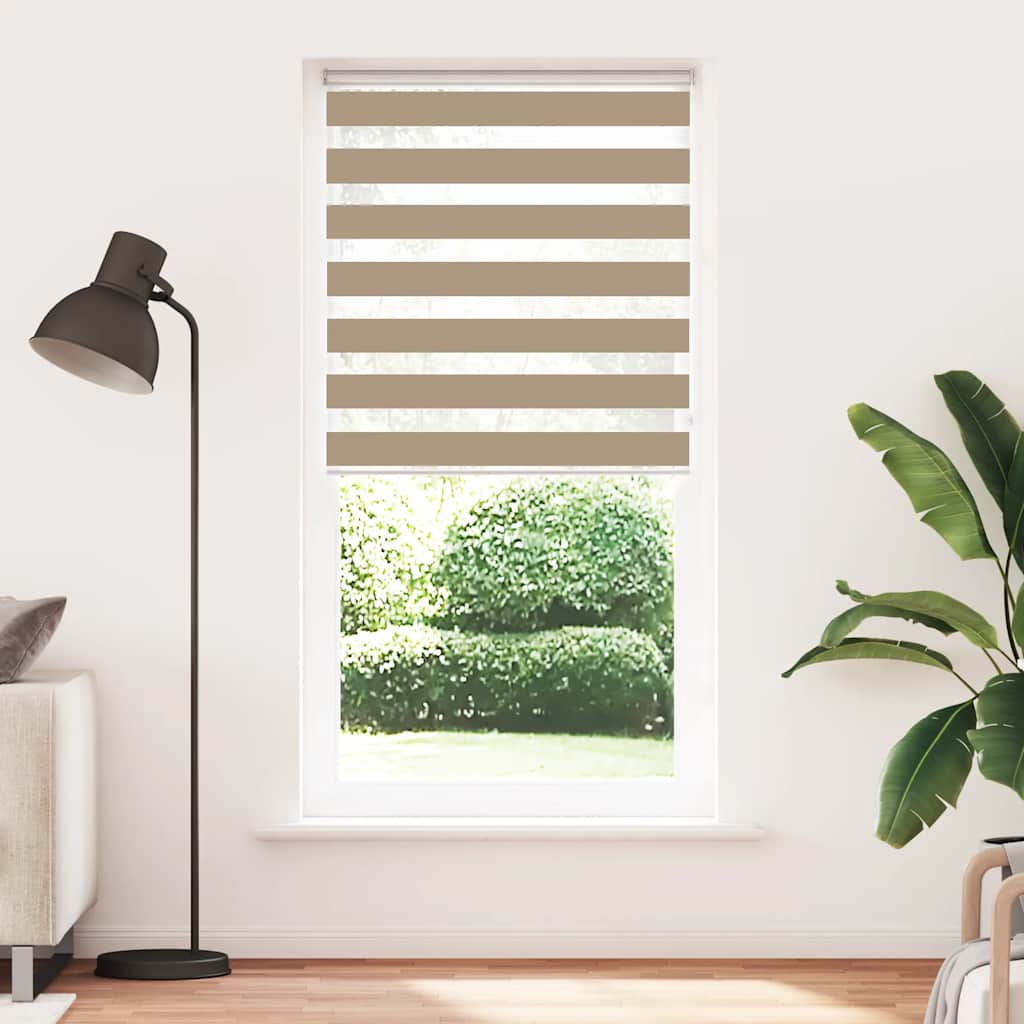 VidaXL Zebrarollo 110x200 cm Stoffbreite 105,9 cm Polyester Sandbraun