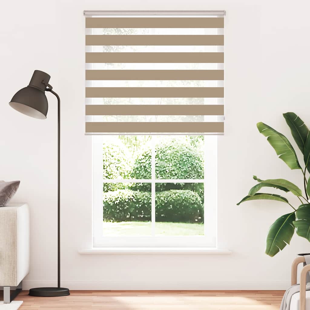 VidaXL Zebrarollo 125x200 cm Stoffbreite 120,9 cm Polyester Sandbraun