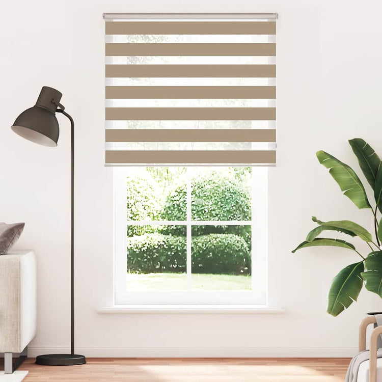 VidaXL Zebrarollo 130x200 cm Stoffbreite 125,9 cm Polyester Sandbraun