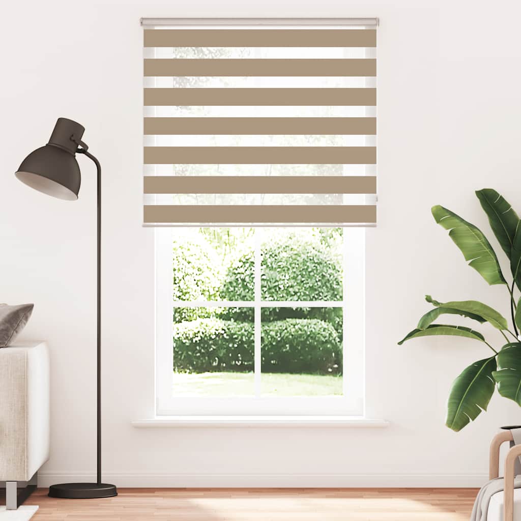 VidaXL Zebrarollo 135x200 cm Stoffbreite 130,9 cm Polyester Sandbraun