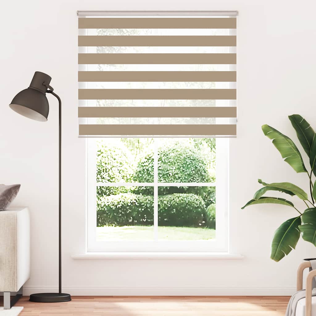 VidaXL Zebrarollo 140x200 cm Stoffbreite 135,9 cm Polyester Sandbraun