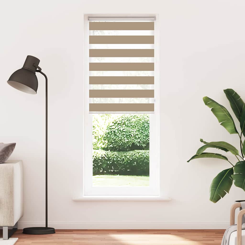 VidaXL Zebrarollo 70x230 cm Stoffbreite 65,9 cm Polyester Sandbraun