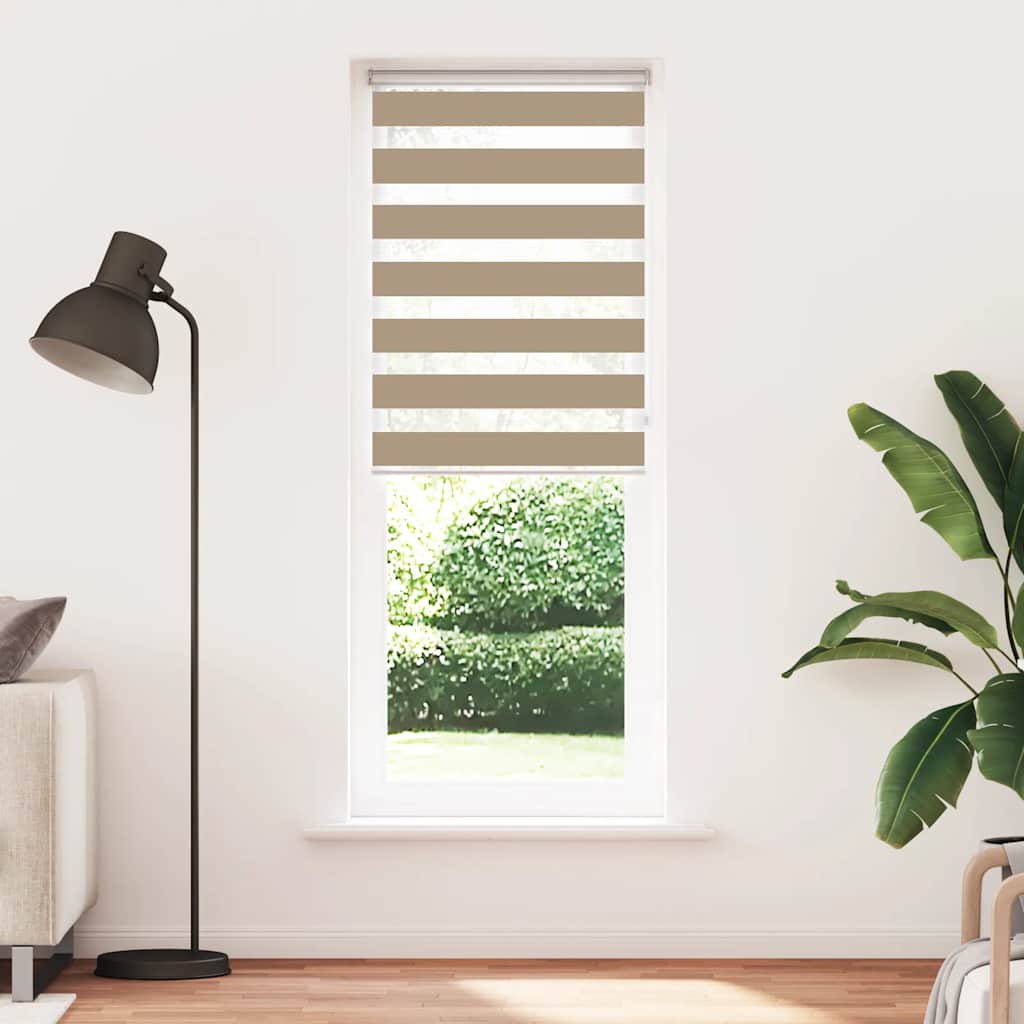 VidaXL Zebrarollo 90x230 cm Stoffbreite 85,9 cm Polyester Sandbraun