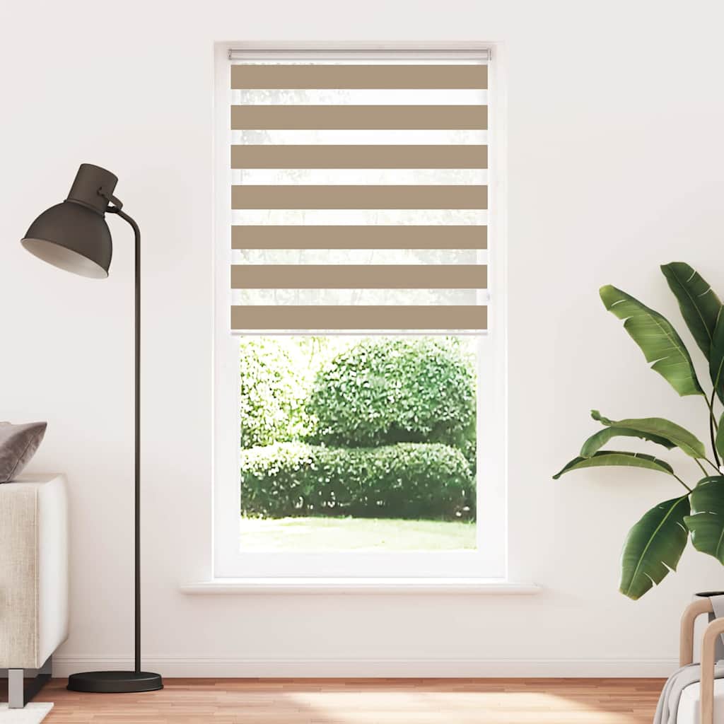 Vidaxl Zebra Blind 105x230 cm Staubbreite 100,9 cm Polyester Sandbraun