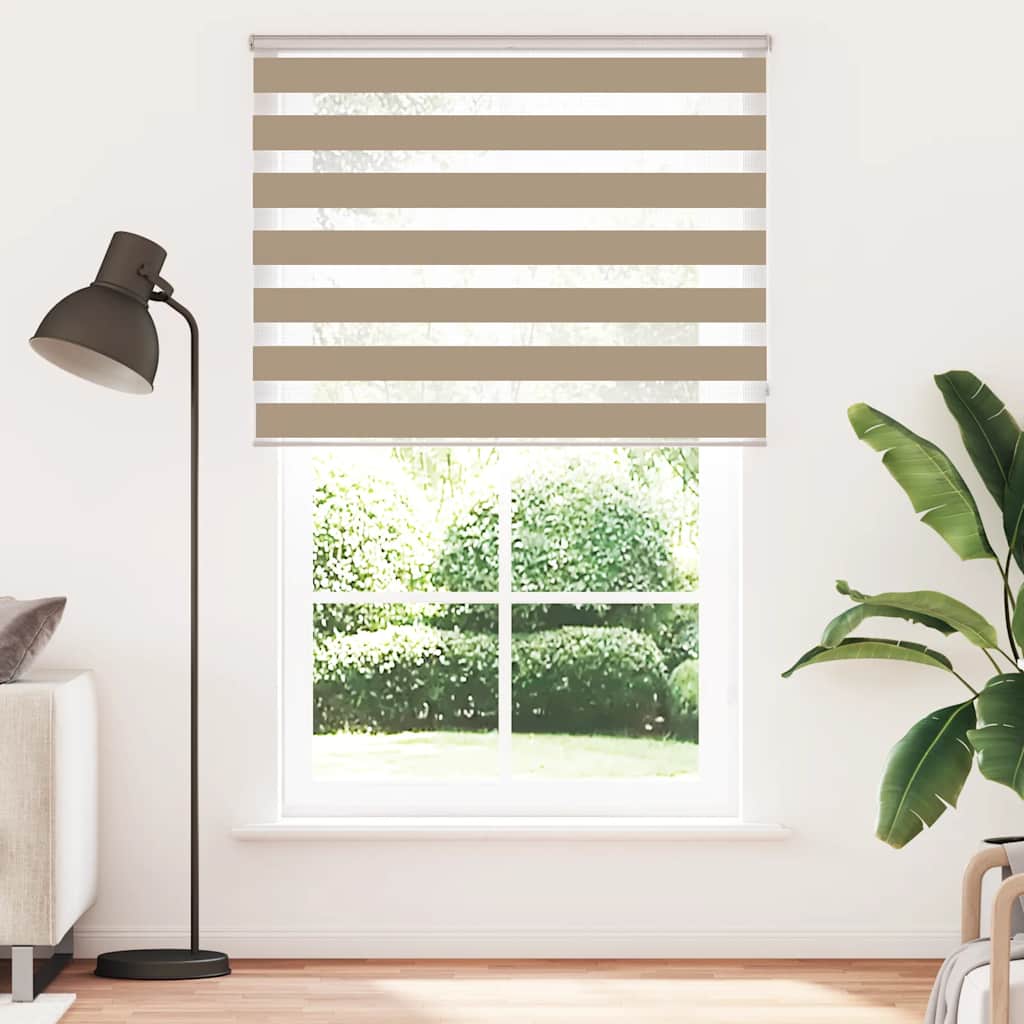 Vidaxl Zebra Blind 145x230 cm Staubbreite 140,9 cm Polyester Sandbraun