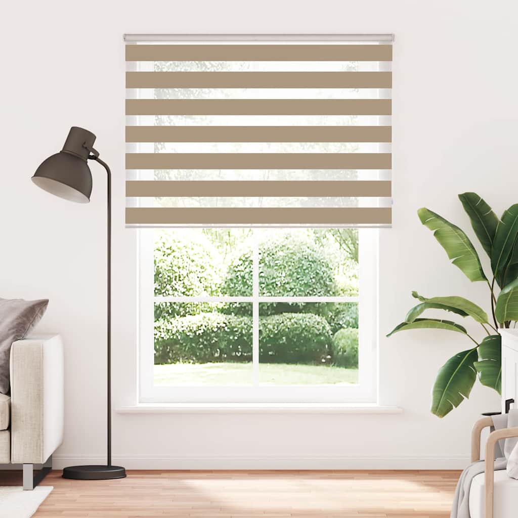 VidaXL Zebrarollo 155x230 cm Stoffbreite 150,9 cm Polyester Sandbraun