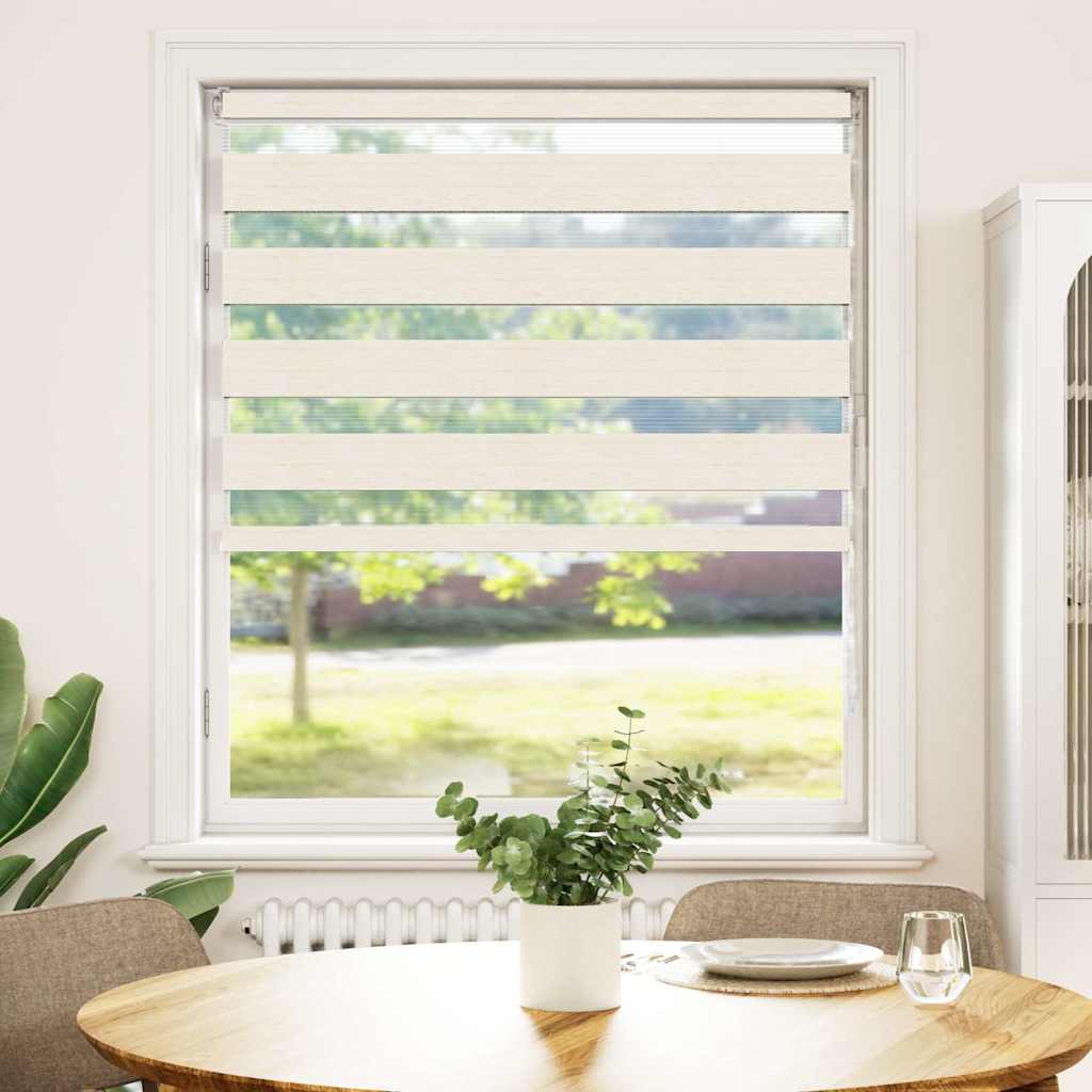 Vidaxl Zebra Roller Blind 100x100 cm Staubbreite 95,9 cm Marmerbeige